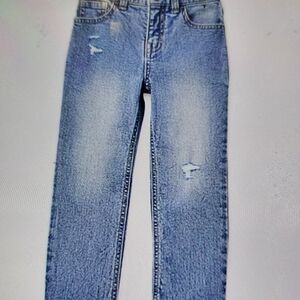 Blue Skinny Jeans with Distressed Details